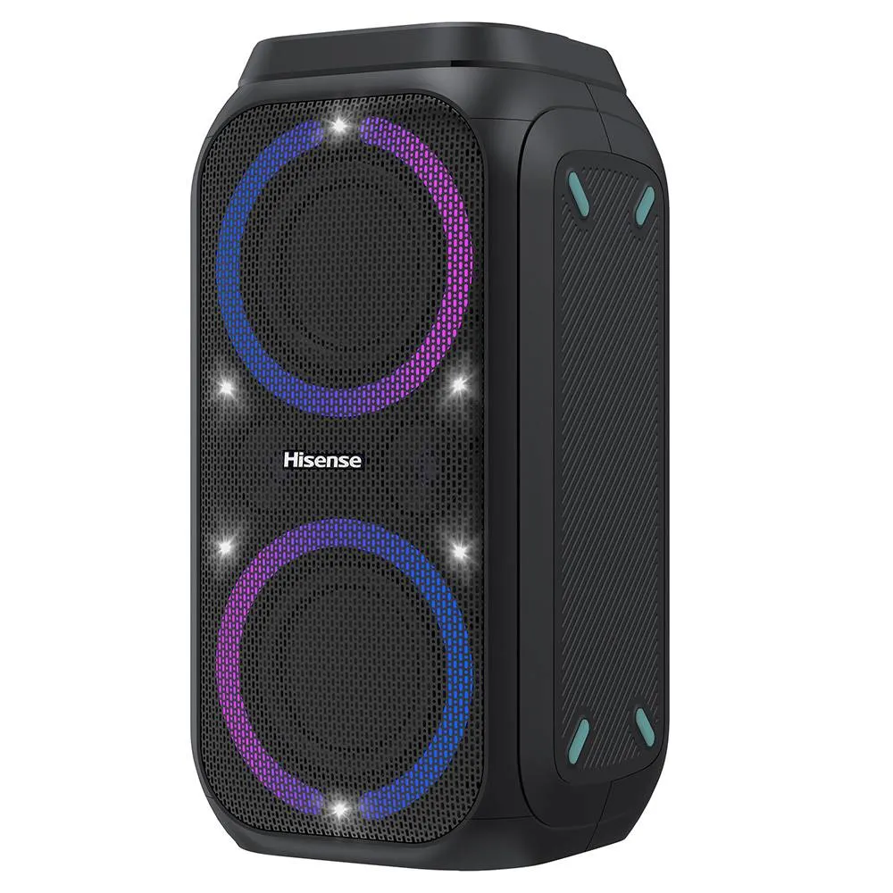 Coluna High-Power Hisense Party Rocket HP160 160W IPX4 c/ Karaoke Preta