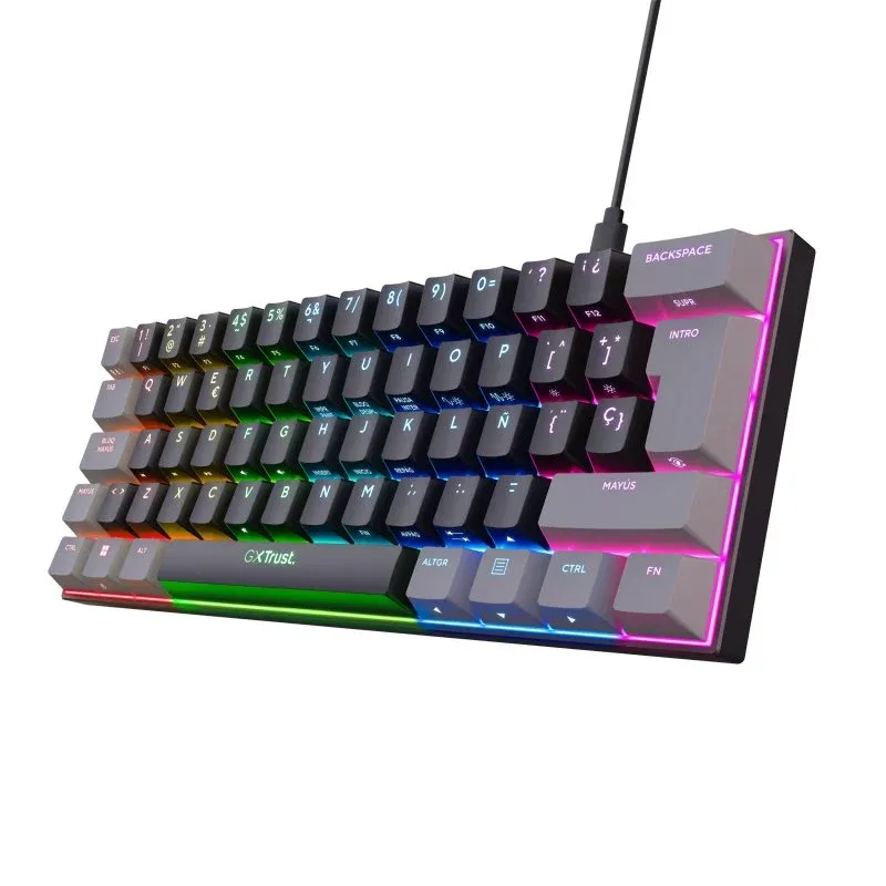 Trust GXT 867 Acira 60 Teclado Gaming Mecânico 60% RGB Switch Outemu RED Preto