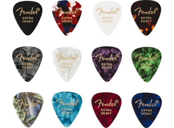 Fender 351 Shape Celluloid Medley Extra Heavy 12 Pack