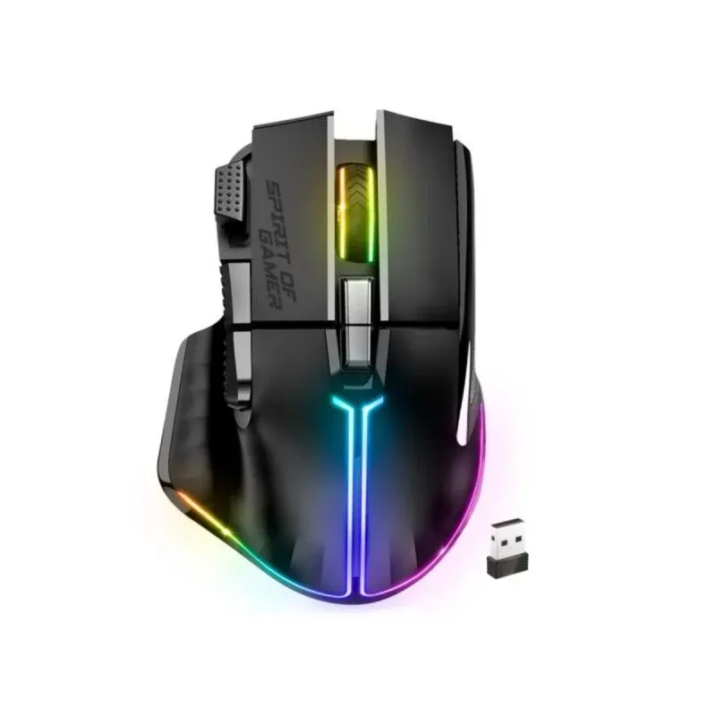 Spirit of Gamer PRO M5 DARK Rato Sem Fios com 8000 DPI, 8 Botões e RGB Preto