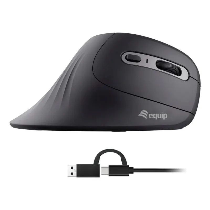 Equip 245119 Rato Vertical Ergonómico com Cabo USB-C/A 7200 DPI Preto