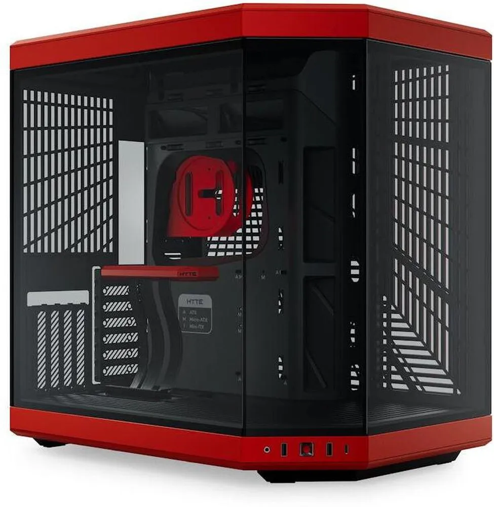 Caixa E-ATX Hyte Y70 Vidro Temperado Preto/Vermelho