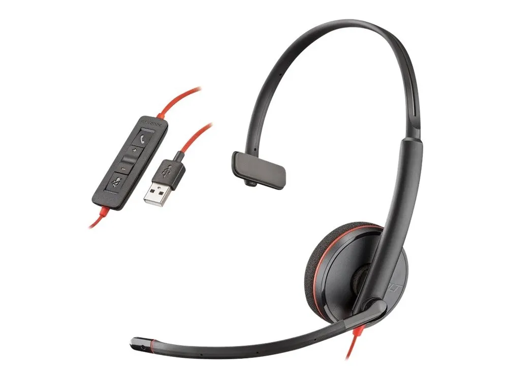 Poly Blackwire 3210 Auscultador com Microfone USB Preto