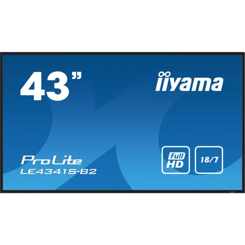 iiyama ProLite LE4341S-B2 - 43" Classe Diagonal (42.5" visível) ecrã LCD com luz de fundo LED - sinalização digital - 1080p 1920 x 1080 - moldura preta com acabamento brilhante