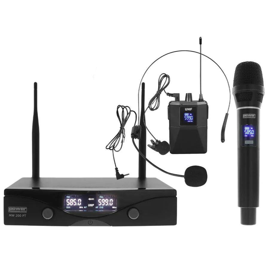 Microfone de Mão sem Fios PowerAcoustics MW 200 PT