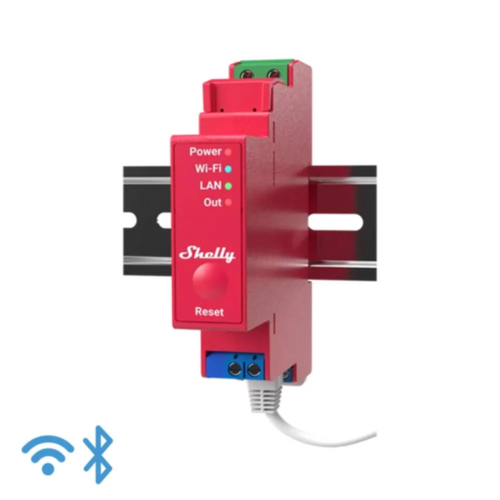 Módulo Automação Shelly Pro 1PM - Relé Inteligente de 1 Canal com Medidor de Energia