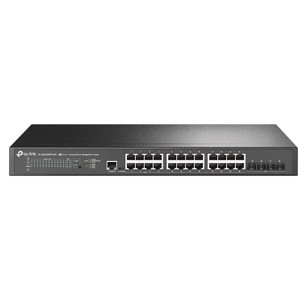Switch de Rede TP-Link TL-SG3428XPP-M2 JetStream 24 Portas 2.5GbE Managed PoE++ SFP+ (10 GbE) Rack Mountable