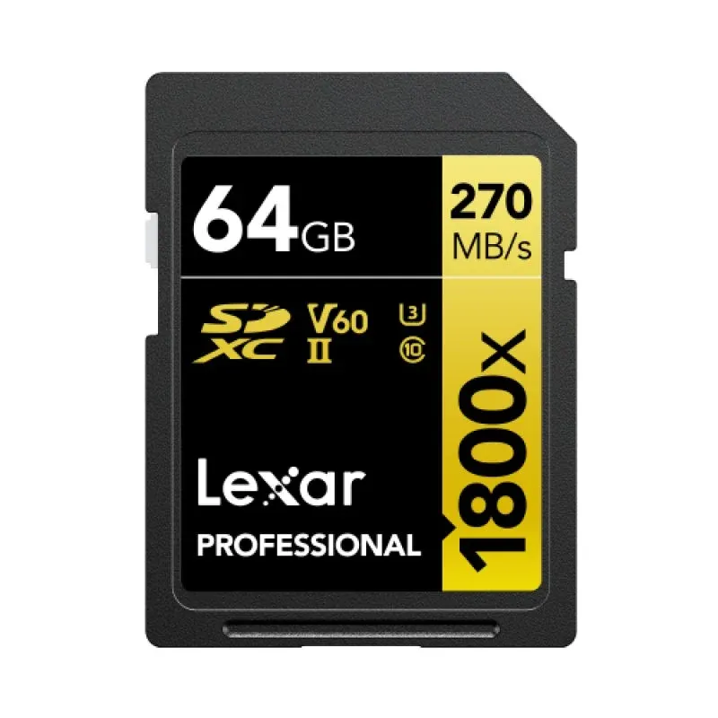 Lexar Professional 1800x Cartão SDXC 64GB UHS-II U3 V60 Classe 10