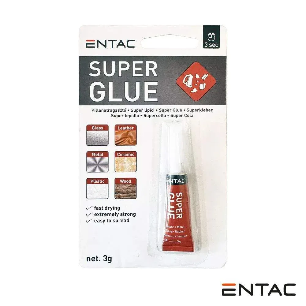 Tubo super cola adesiva multiusos 3g b1 entac