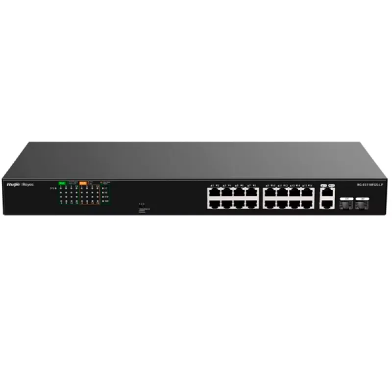 Switch Reyee Unmanaged PoE Desktop 16x RJ45 10/100Mbps PoE+ 2x Uplink Gigabit