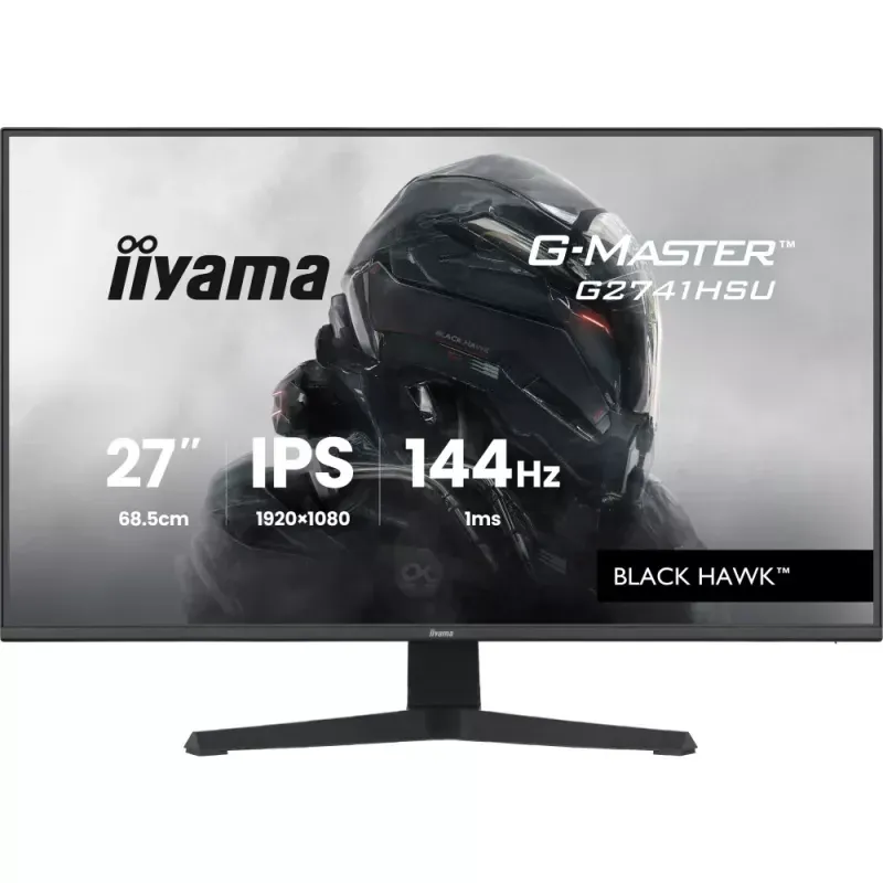 iiyama G-MASTER Black Hawk G2741HSU-B1 - Monitor LED - gaming - 27" - 1920 x 1080 Full HD (1080p) @ 144 Hz - IPS - 350 cd/m² - 1500:1 - 1 ms - HDMI, DisplayPort - altifalantes - preto, mate