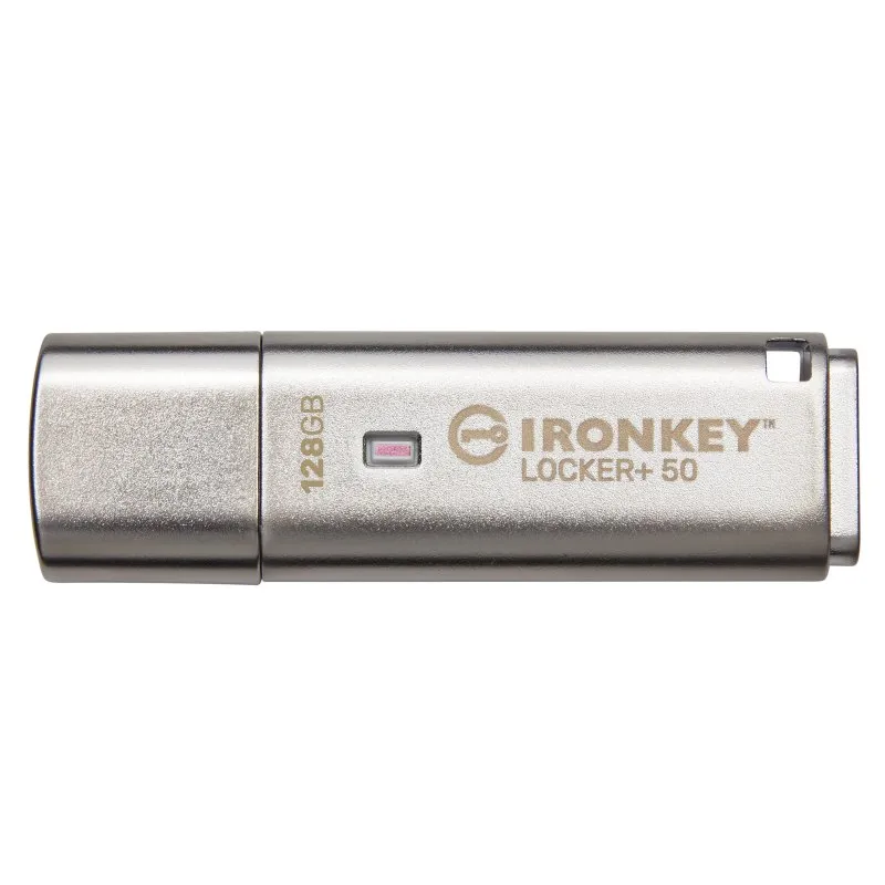 Pen Drive Kingston IronKey Locker+ 50 128GB USB 3.0 Prateada
