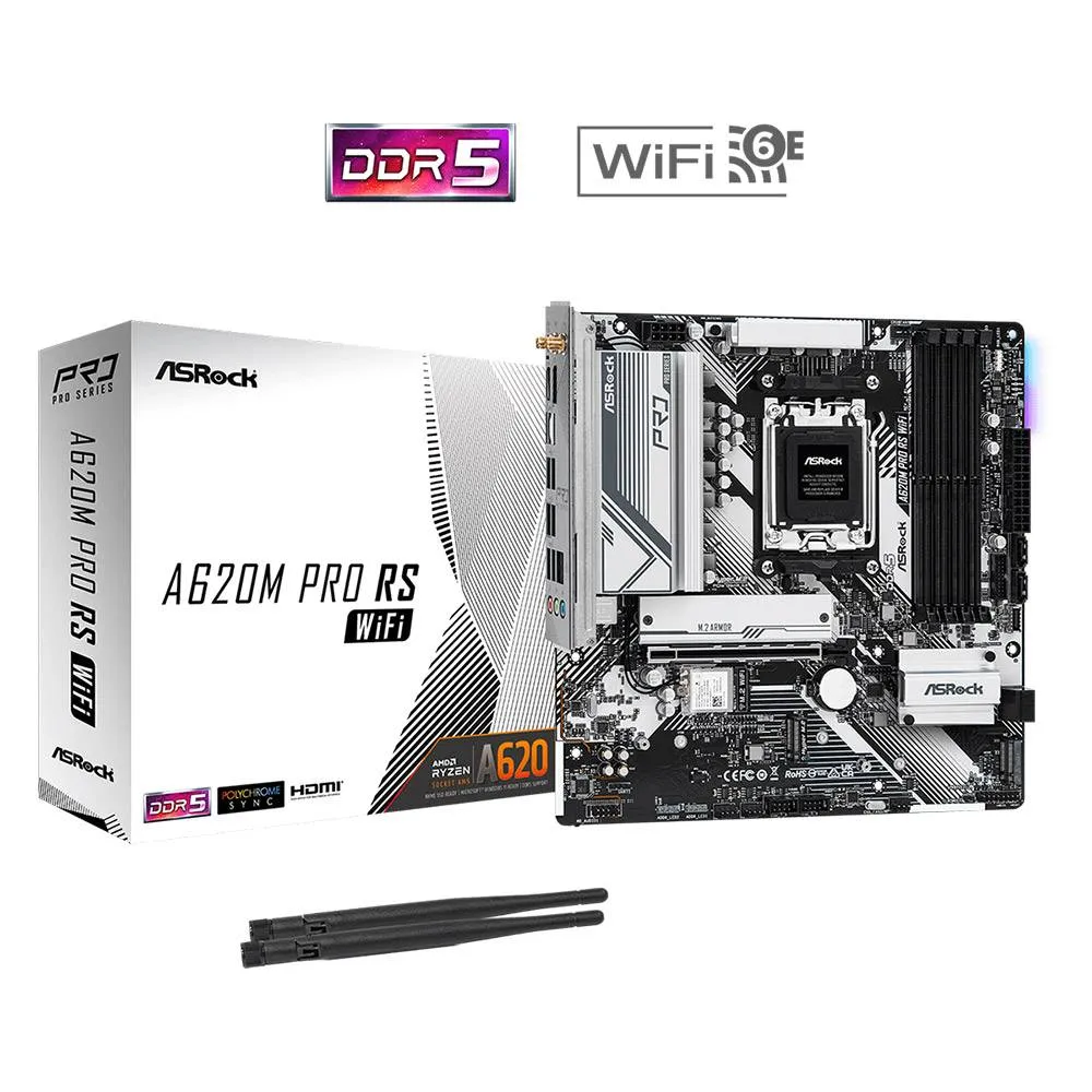 Motherboard Micro-ATX ASRock A620M Pro RS WiFi SktAM5
