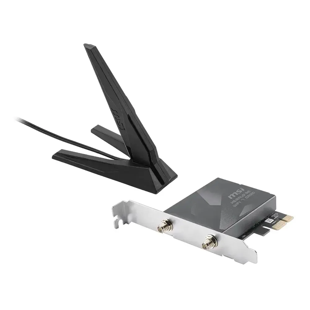 Placa de Rede MSI Herald BE9400 PCI Express Tri-Band WiFi 7 + Placa PCIe Bluetooth 5.4
