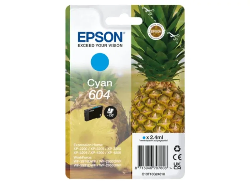 Tinteiro Epson 604 1 unidade(s) Original Rendimento padrão Turquesa