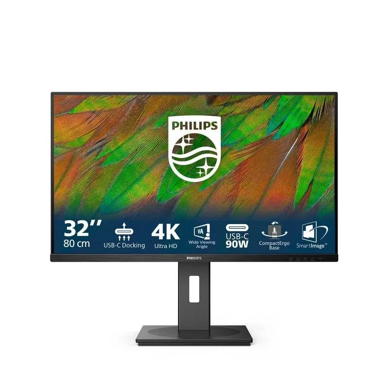Monitor Philips 32B1U3900 32" UltraHD 4K 60Hz VA USB-C Altura Ajustável