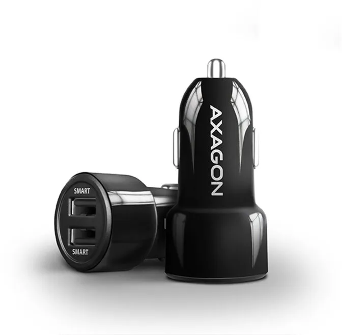 Carregador Isqueiro AXAGON PWC-5V5 Smart 5V 2,4A + 2,4A, 24W, Preto