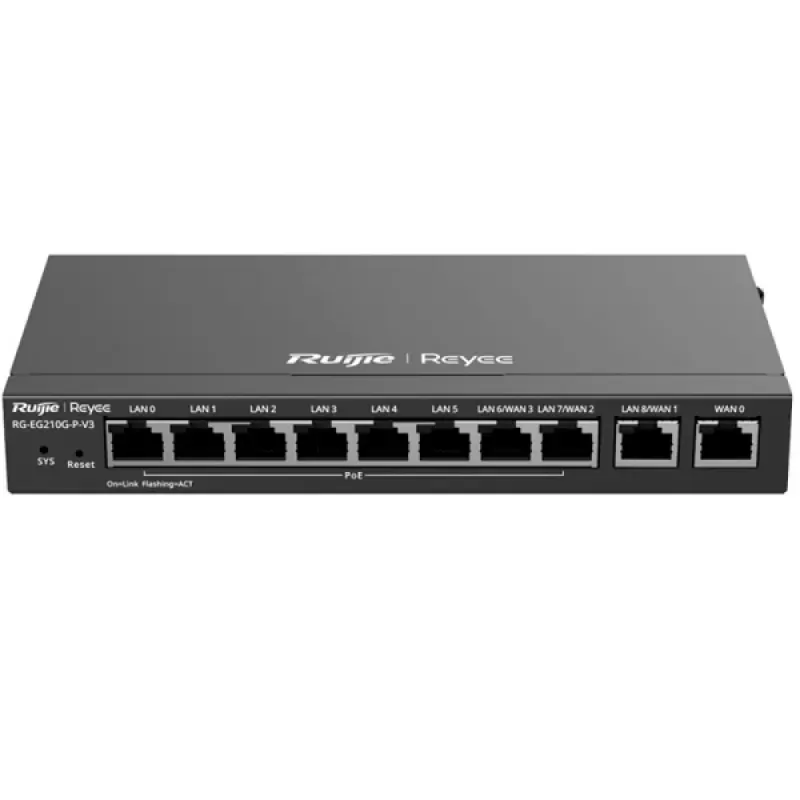 Router Reyee PoE Cloud Managed 8x PoE+ RJ45 GE 2x RJ45 GE