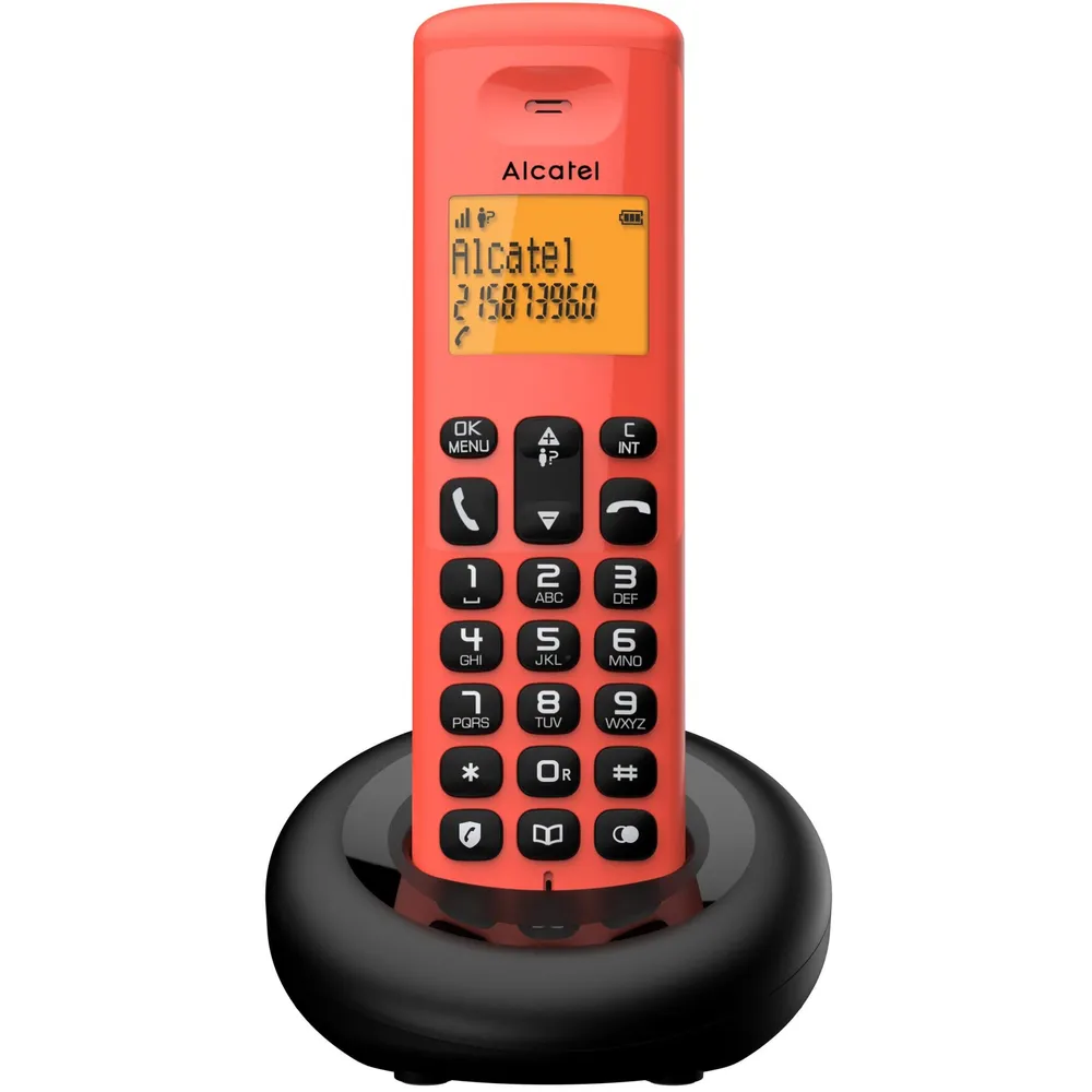 Telefone Fixo S/ Fios E160Bl (Vermelho) - Alcatel