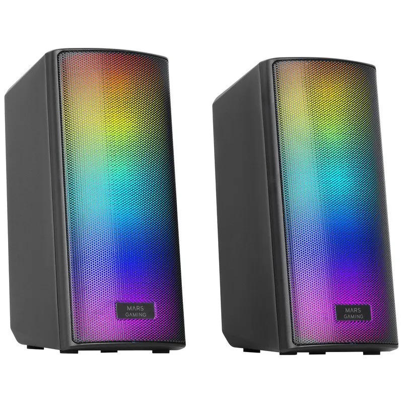 Colunas Mars Gaming MSRGB2 RGB Stereo 2.0 15W RMS Bluetooth Pretas