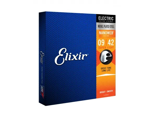 Elixir Jogo de Cordas 009 Guitarra Elétrica 009-042 Nanoweb