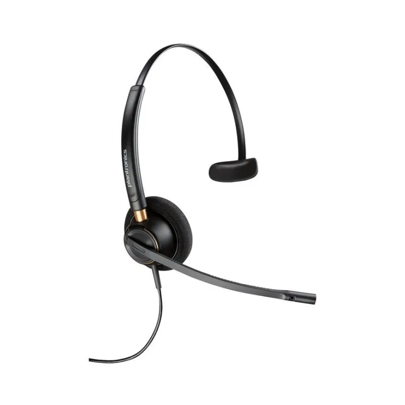 Auriculares HP Poly EncorePro 510 com cabo USB-A e USB-C para chamadas e música preto