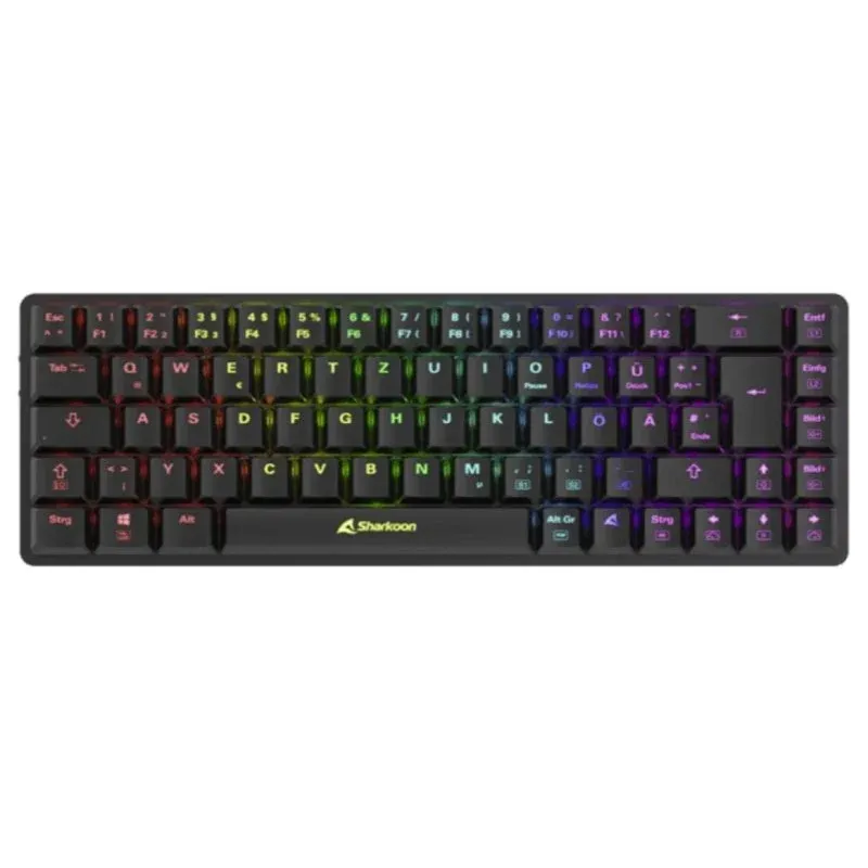 Teclado Sharkoon PureWriter W65 compacto 65% mecânico Kailh Red RGB alemão