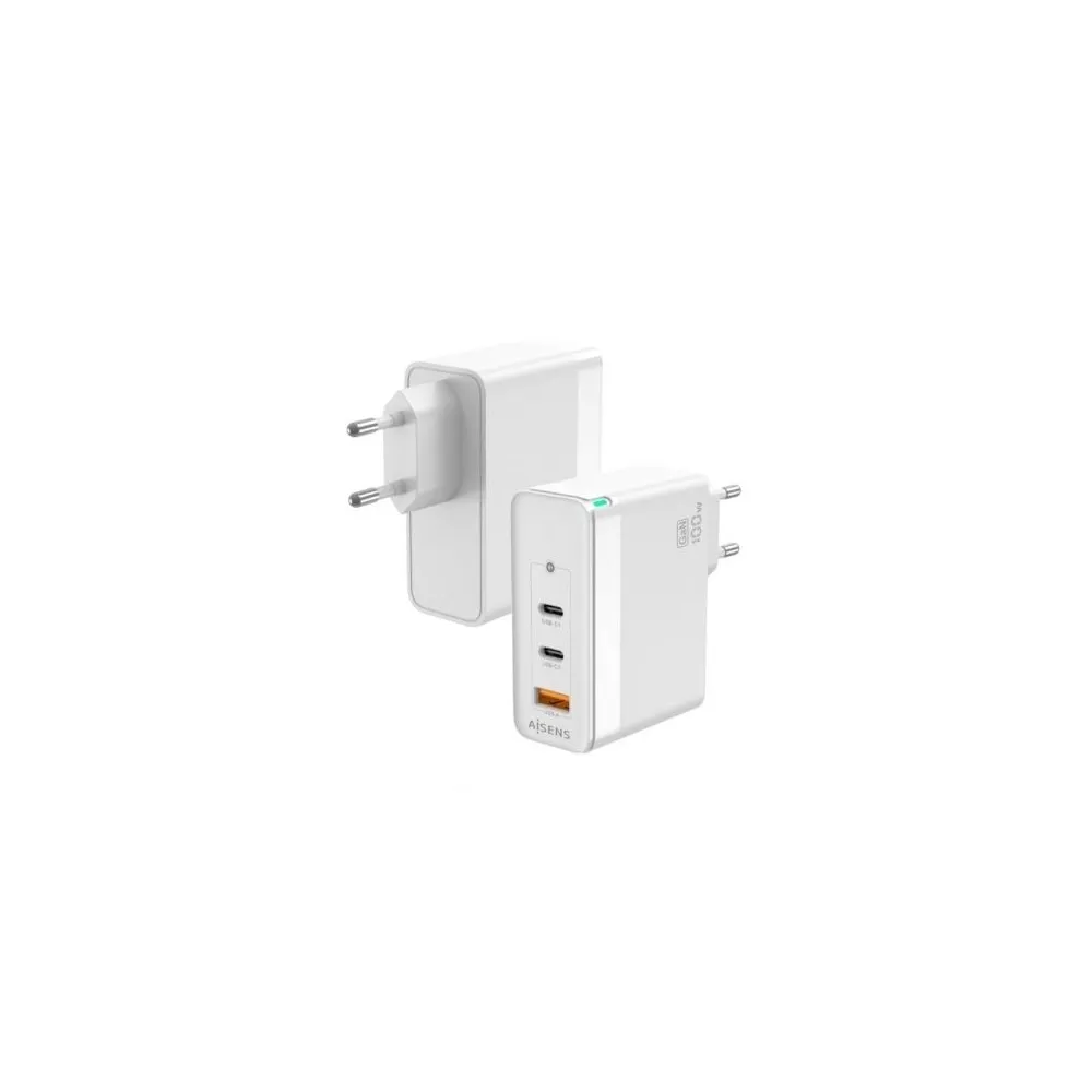 Aisens Carregador de parede Gan USB-C e USB-C 100W