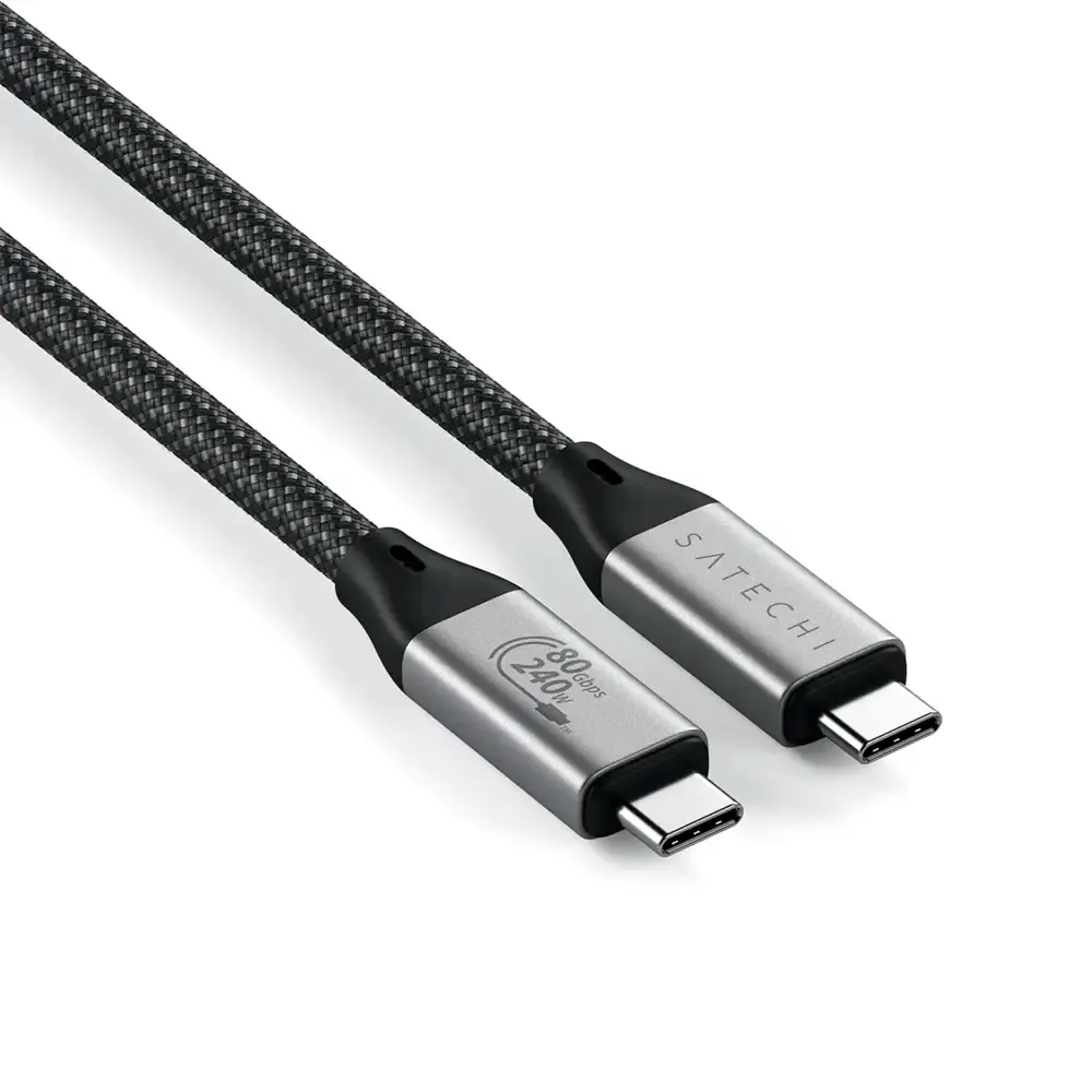 Cabo USB-C Satechi USB4 v2 Pro PD 240W 8K/60Hz 1.2m Preto/Cinza