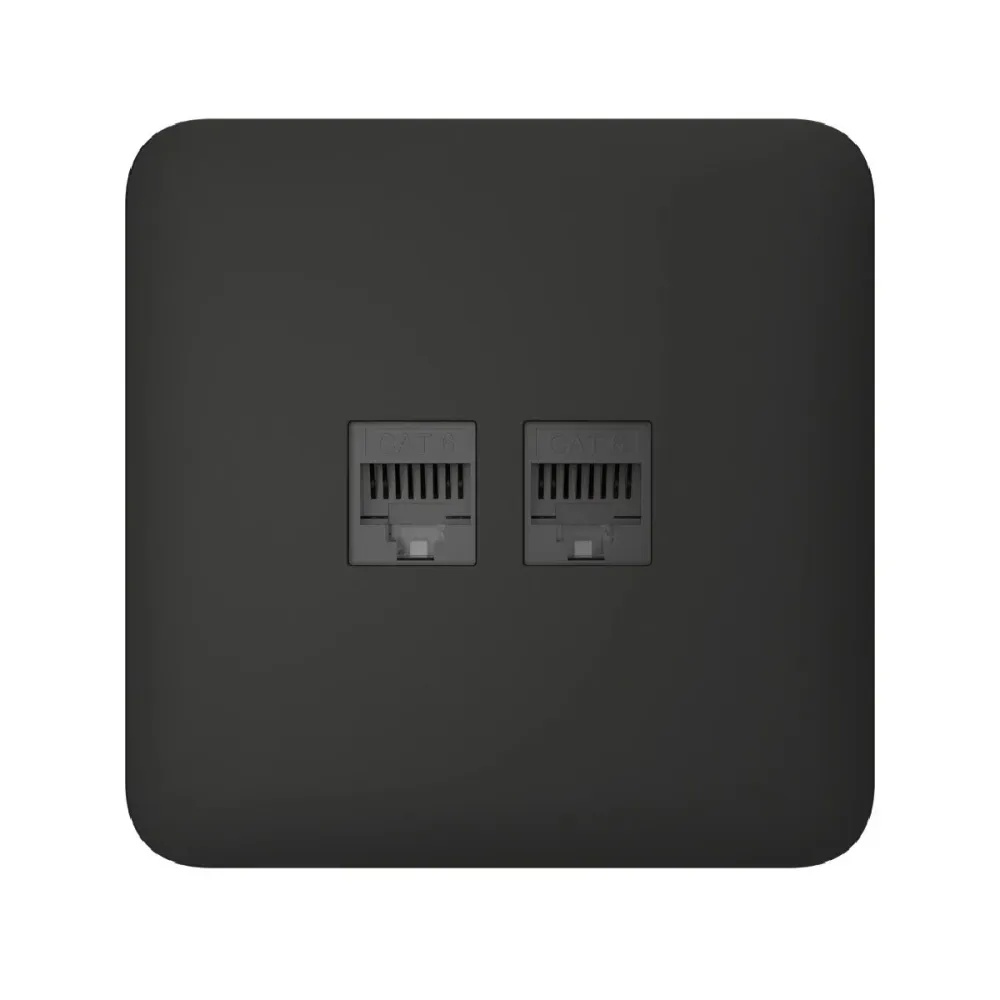 Tampa Lateral Ethernet Ajax SoloCover Preta - AJ-SOLOCOVER-LAN-B