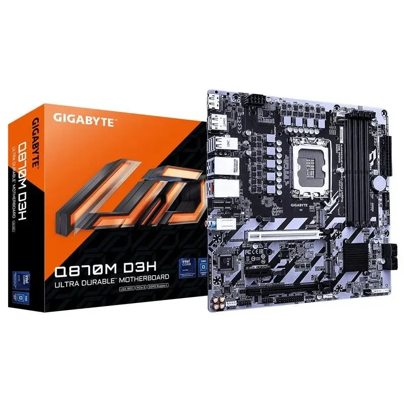 Motherboard GIGABYTE Q870M D3H Q870 LGA1851 DDR5 Micro-ATX PCIe 5.0 RAID RGB