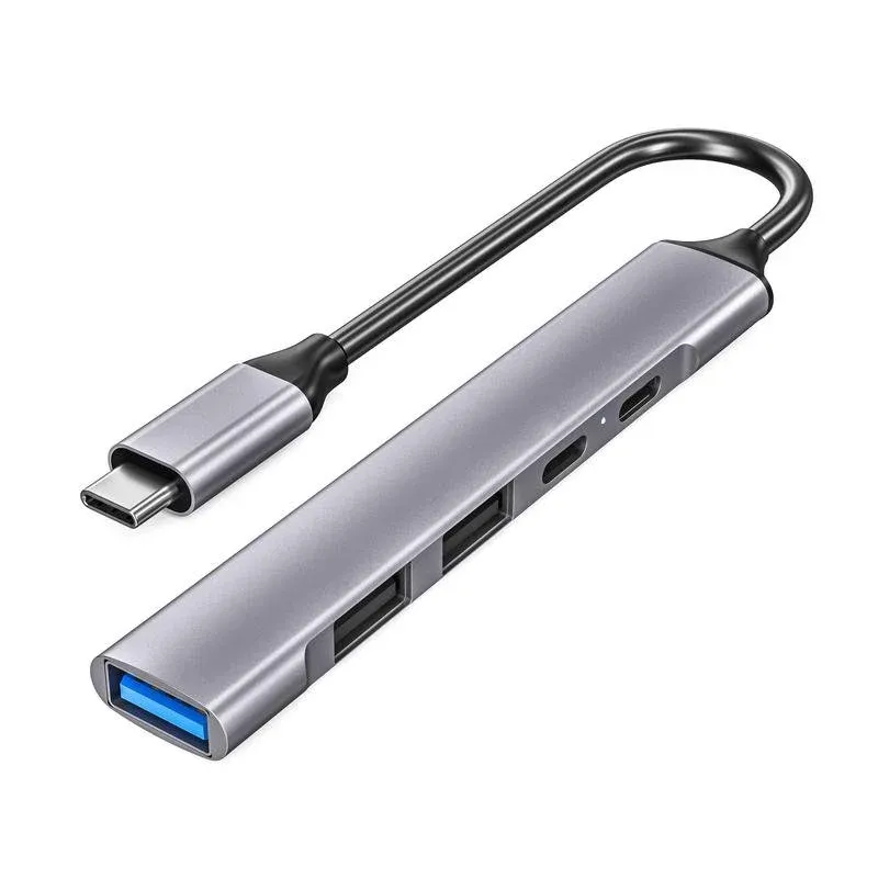Hub DLH 5 portas 5000 Mbps modelo DY-TU4990 com carga 100 W e cabo redondo