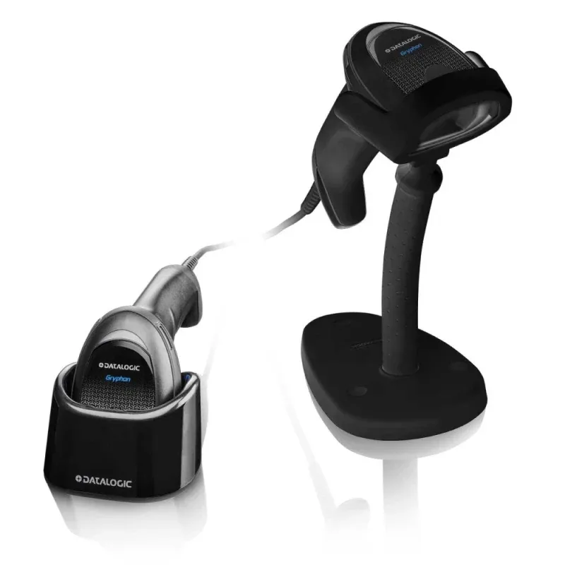 Leitor de código de barras Datalogic Gryphon 4500 sem fio portátil 1D / 2D preto