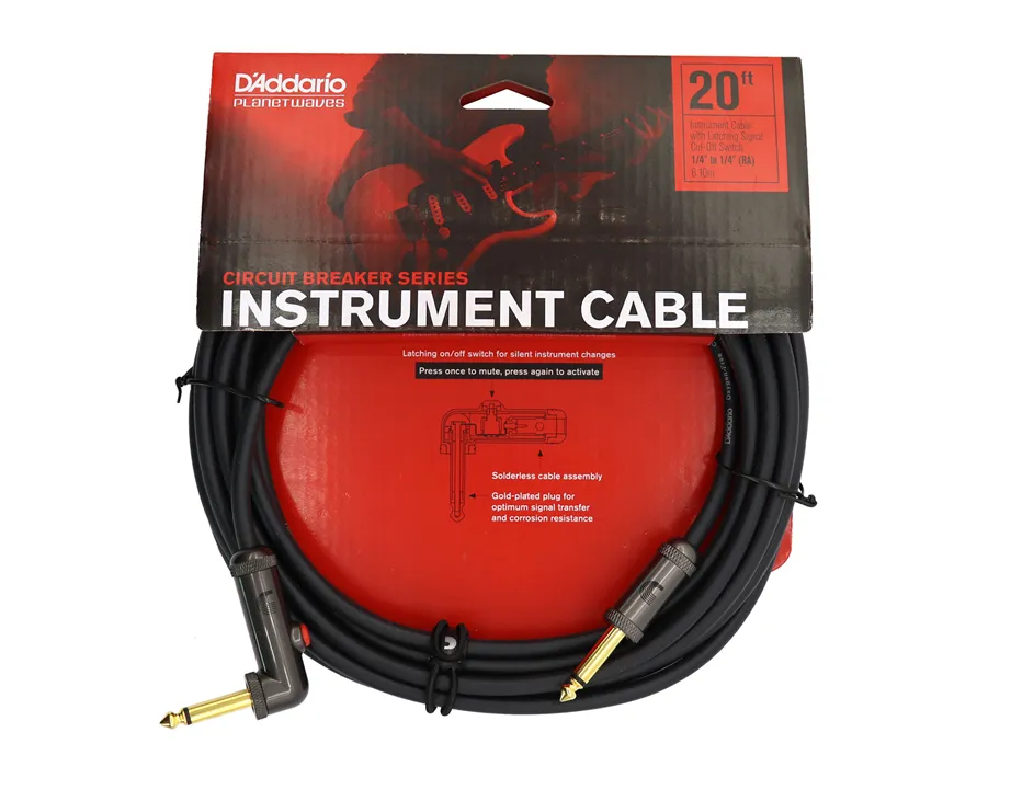 Cabo instrumento D'Addario PW-AGLRA-20 cut-off switch 6.10mts