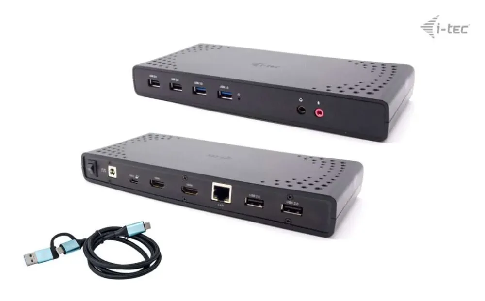 Docking Station i-tec USB 3.0/USB-C/Thunderbolt 2x HDM com alimentação até 100W - s/Carregador