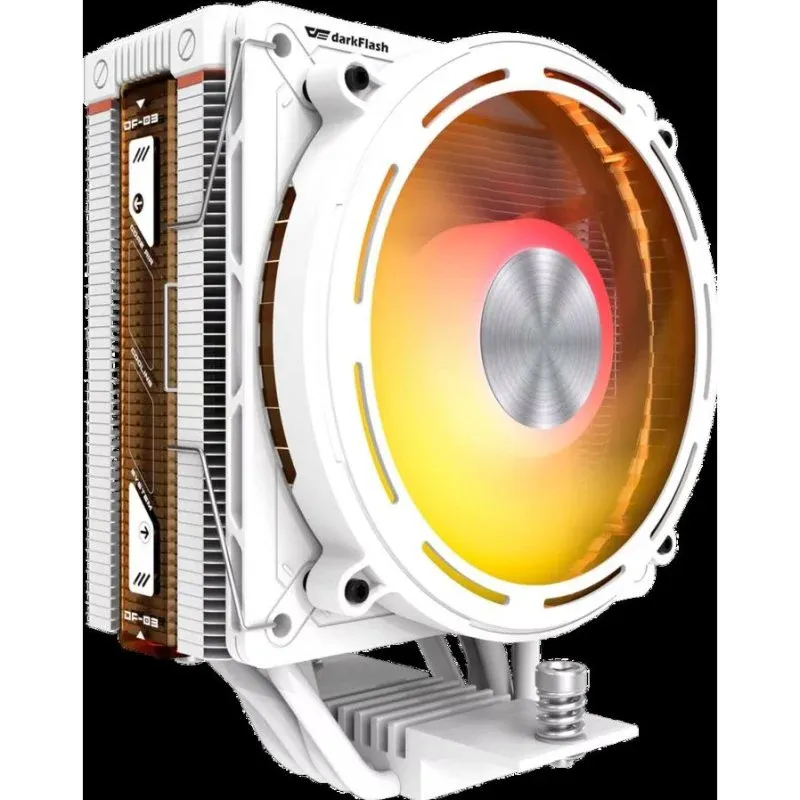 Cooler CPU Refrigeração Ar Darkflash Tech Socket AM4 AM5 LGA 120mm E400 White ARGB