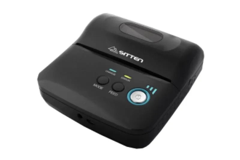 Sitten SP-RMT9 - Impressora térmica 80mm portátil, Bluetooth e USB, Bateria de Lithium, Dimensões: 103x99x46mm, Peso: 256g.