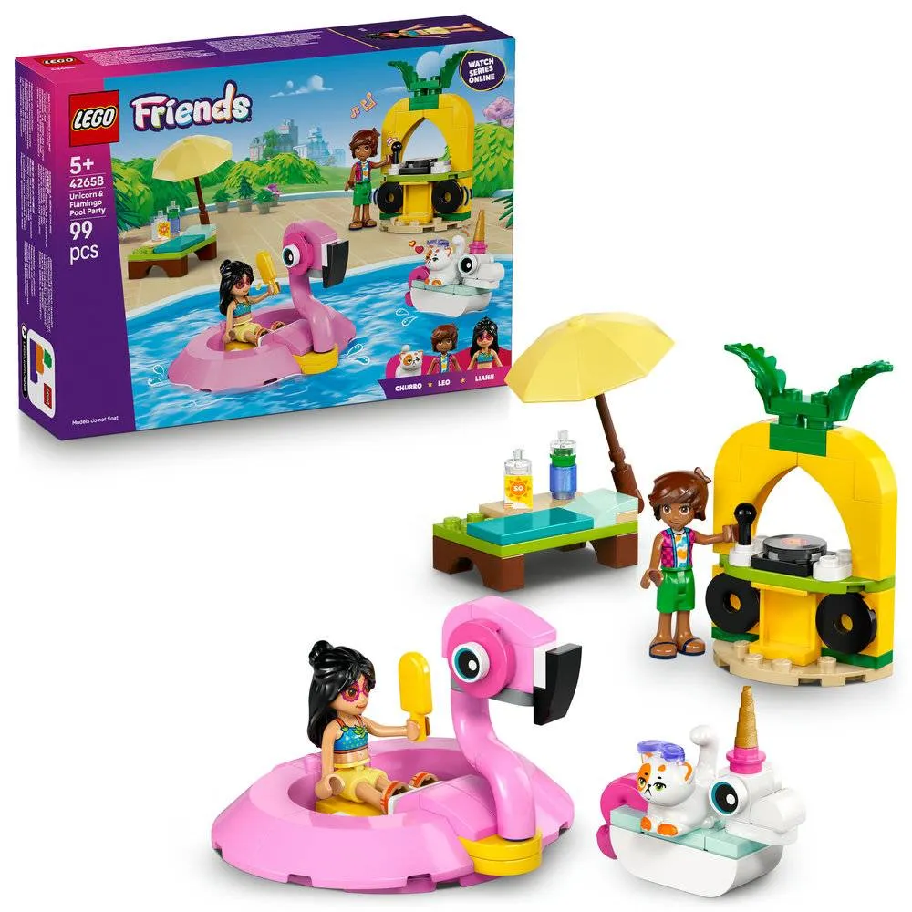 LEGO Friends Festa na Piscina com Unicórnio e Flamingo - 42658