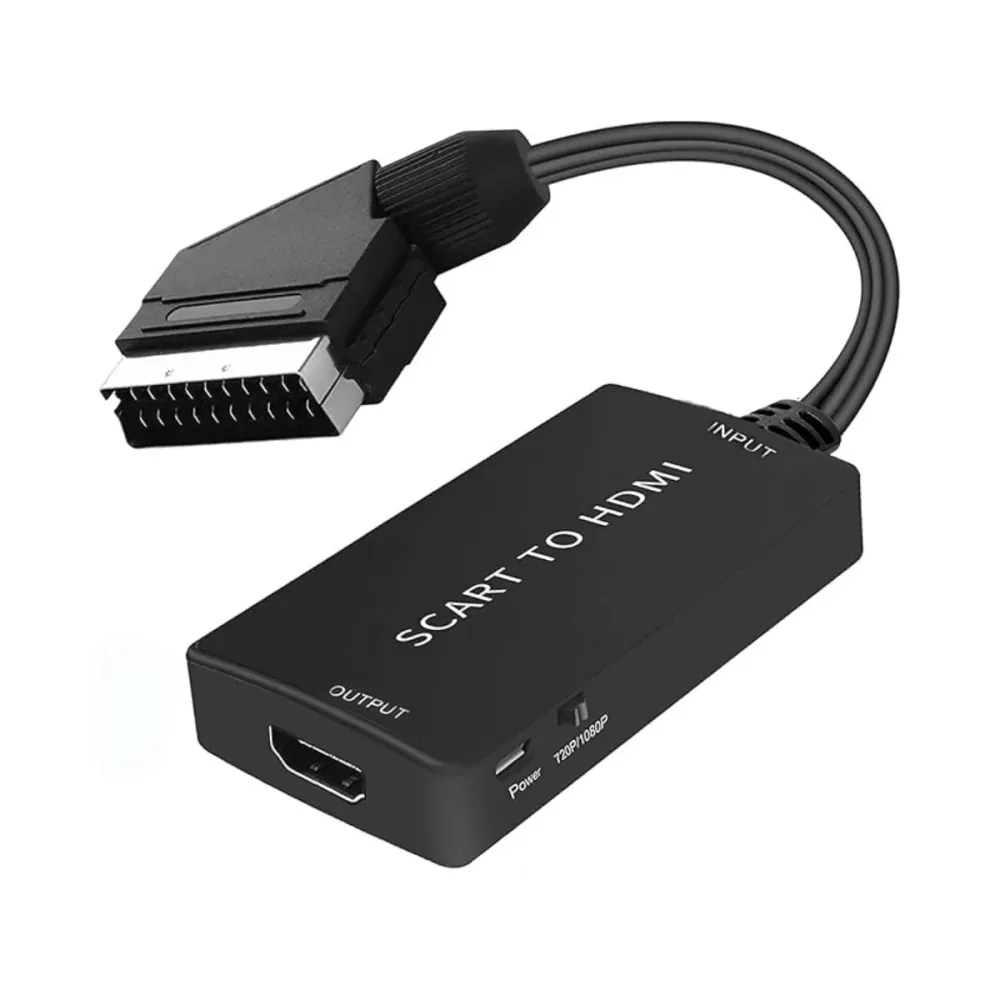 Conversor Scart (M) para HDMI (F) com Alimentação Preto