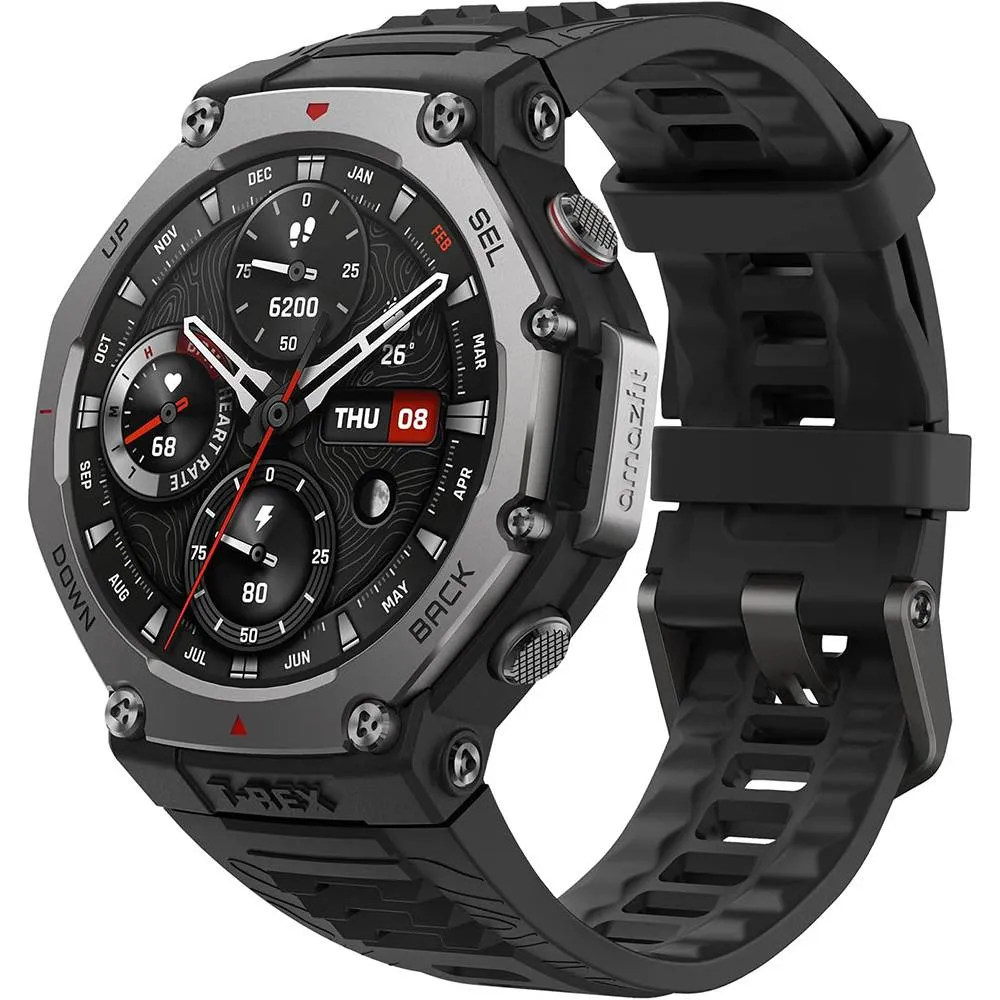 Smartwatch Amazfit T-Rex 3 | 48mm | 10ATM | GPS com Mapas | 170 Modos Desporto | Rastreamento Saúde e Sono | Onyx Black