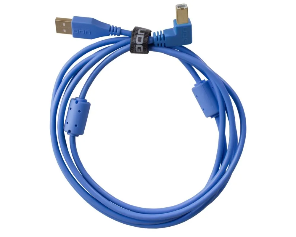 Cabo USB UDG U95004 2.0 A-B Ficha Ângulo 1mt Azul