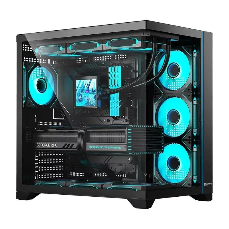 Caixa PC Hiditec H3 PRO Midi Tower Preta Transparente ATX