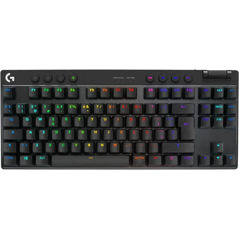Logitech G Pro X TKL Lightspeed Teclado Sem Fios Gaming Preto RGB LIGHTSYNC GX Brown