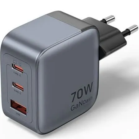 Carregador GaN USB-C 70 W Vention Cinza