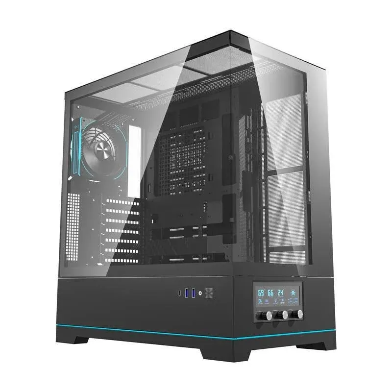 Caixa de Computador Caixa PC Darkflash DY451 PRO Preta + 1 ventilador ARGB