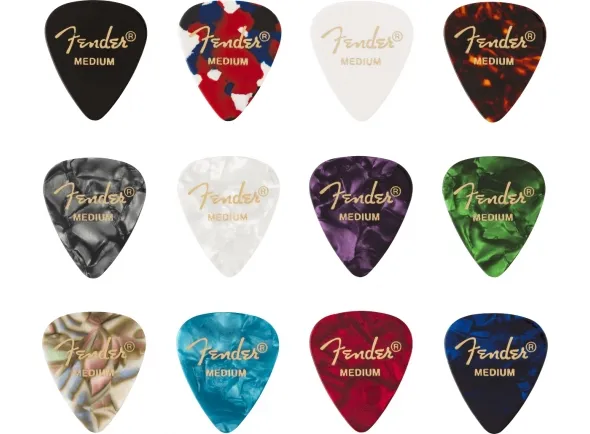 Fender 351 Shape Celluloid Medley Medium 12 Pack