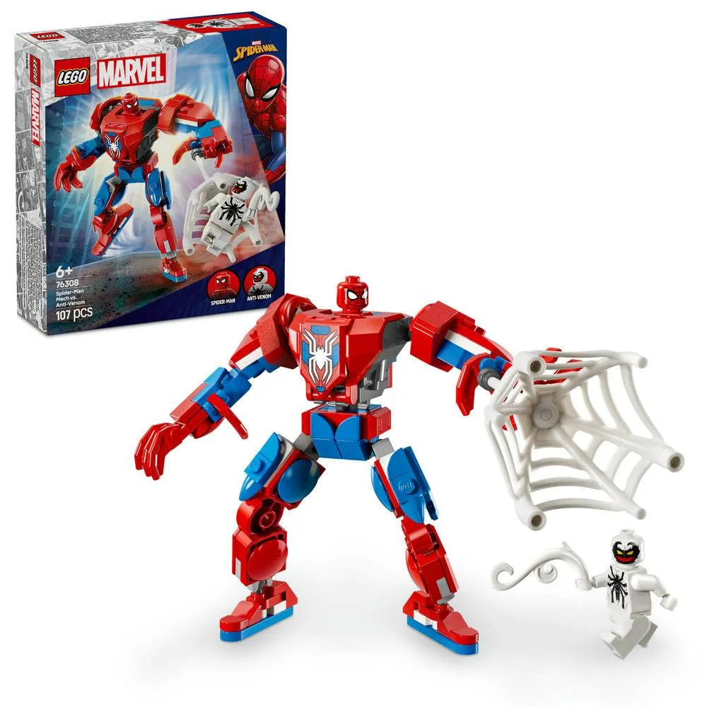 Sobre o LEGO Marvel Robô do Spider-Man contra Anti-Venom - 76308