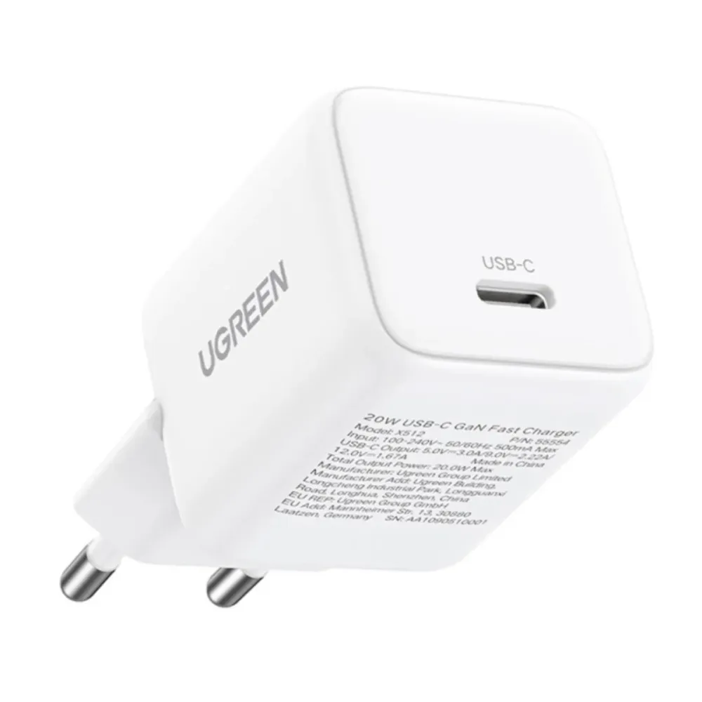 Carregador Ugreen X513 30W GaN 1x USB-C Branco