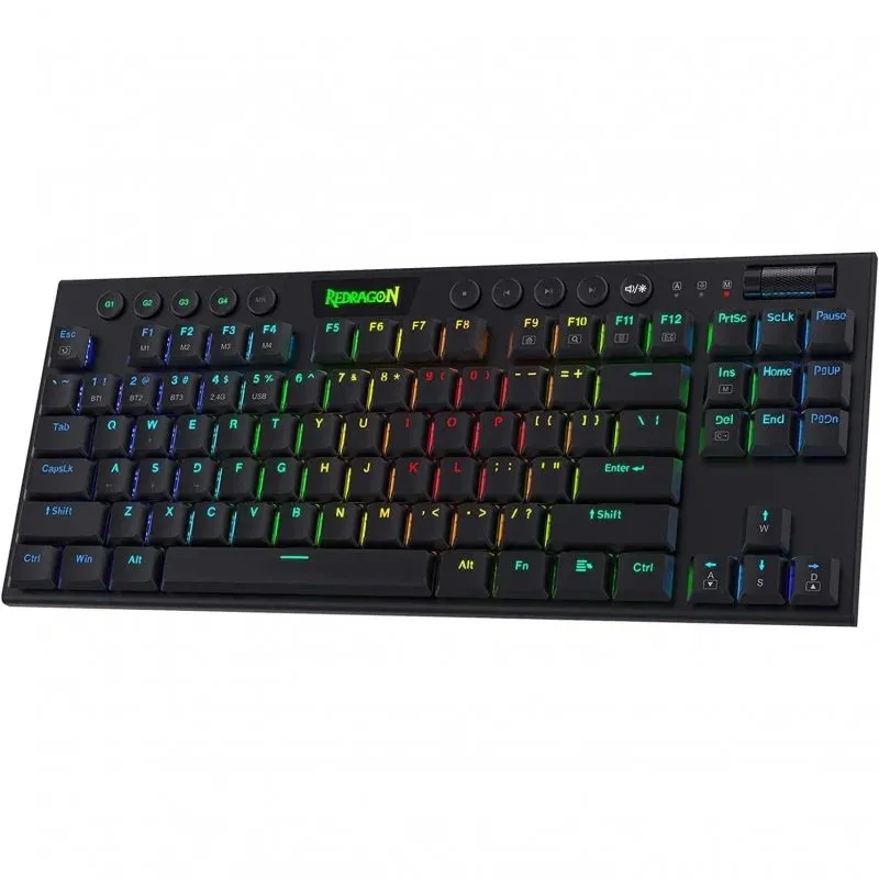 Redragon K621 Horus TKL Teclado Mecânico Sem Fios Gaming RGB Switch Vermelho