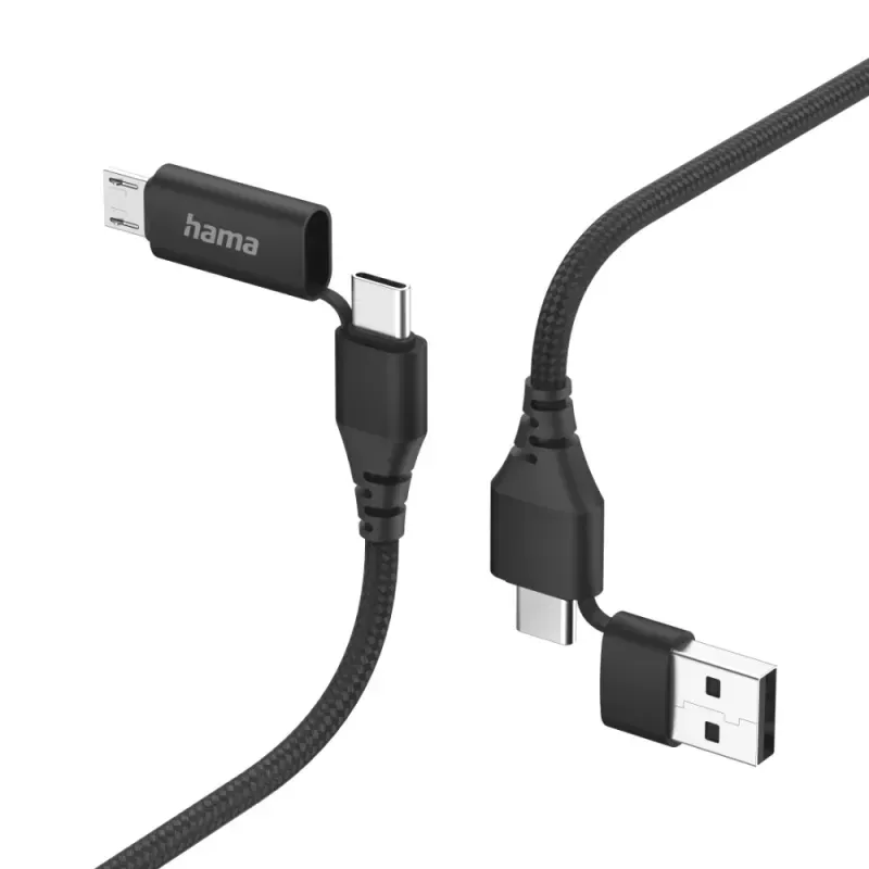 HAMA 4IN1 MULTI-CHARGING CABLE USB-C AND USB-A - USB-C AND MICRO-USB 15 M